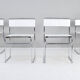 Set of Four Modern Italian White Leather Libellula Chairs by Giovanni Carini 70s