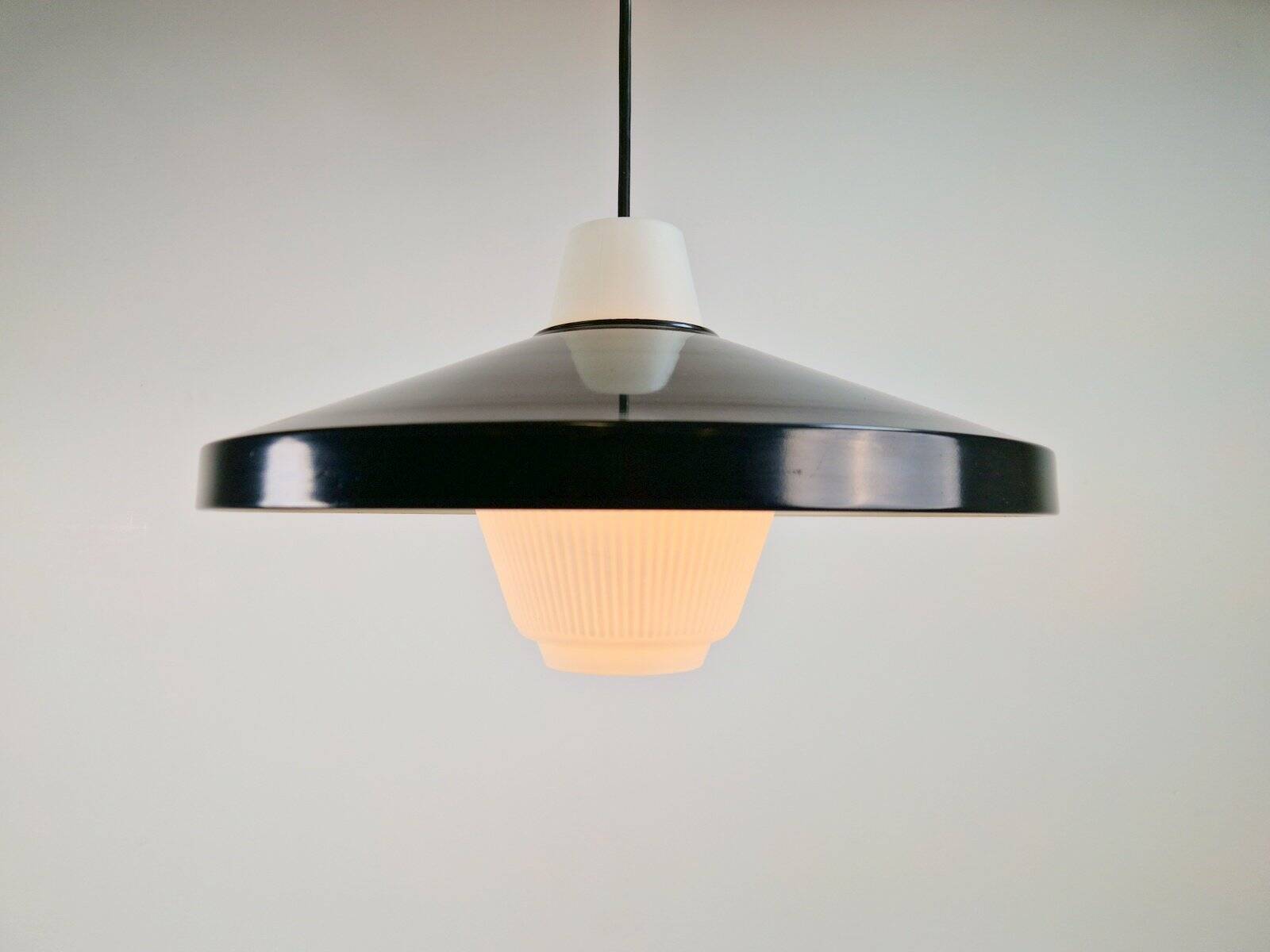 Opaline Glass Pendant Lamp attributed to Louis Kalff for Philips, 1960s