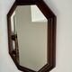 Vintage brown wooden octagonal mirror 58x48