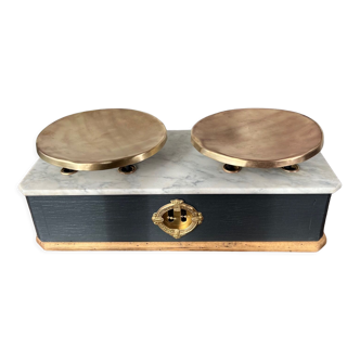 Grocer's scale in wood and marble "Béranger"