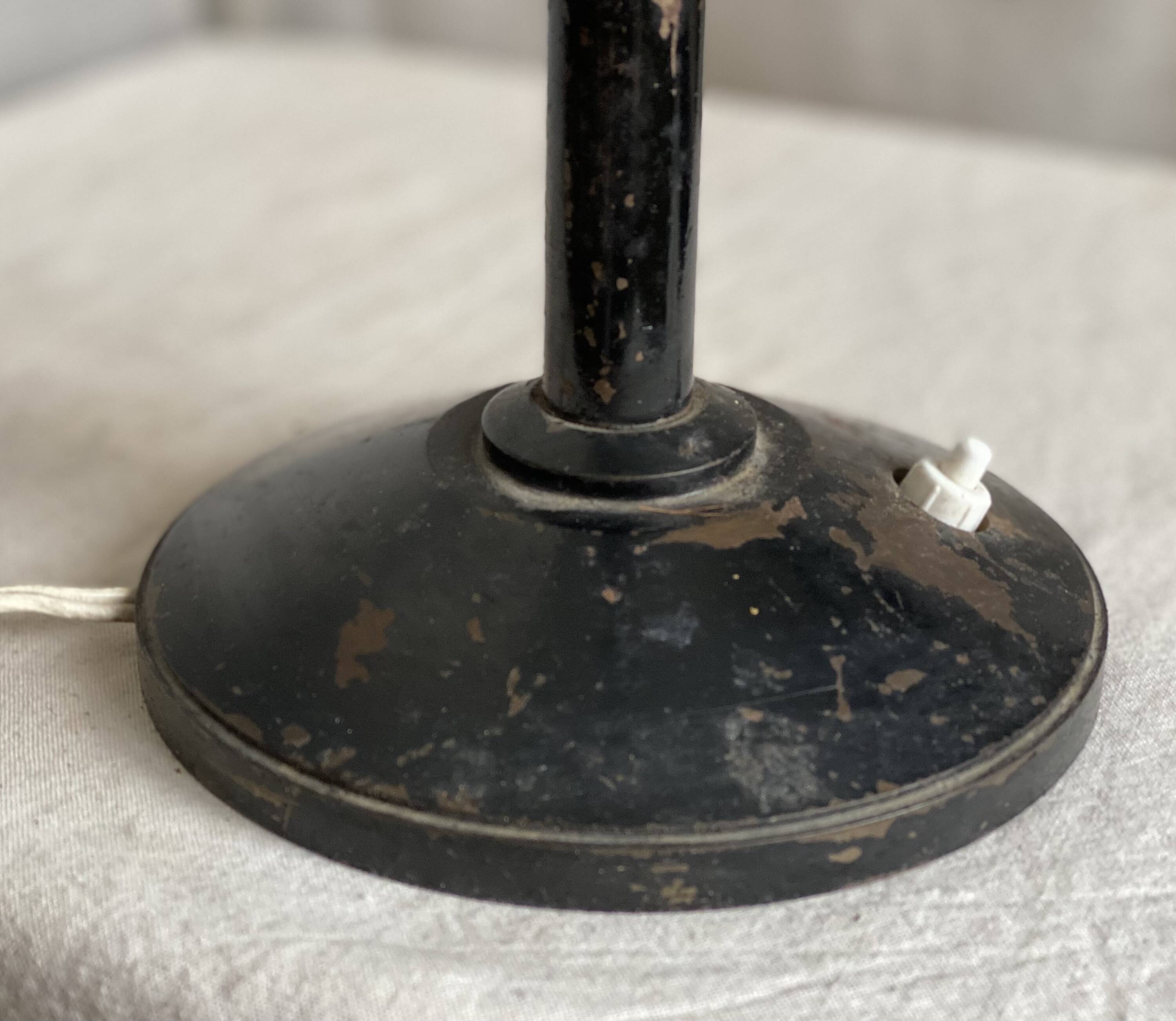 Vintage workshop lamp 1950 painted metal and brass
