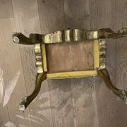 Bedside pair, 3 drawers, 1 drawer and a niche, painted golden wood, italian renaissance style