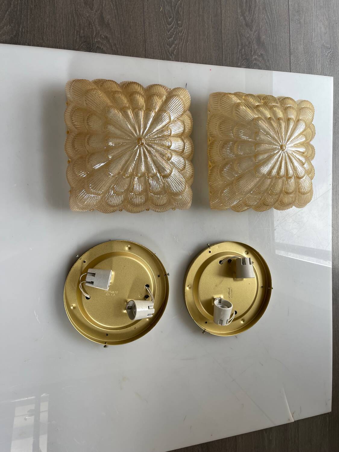 Murano glass sconces set of 2 1970’s