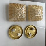 Murano glass sconces set of 2 1970’s