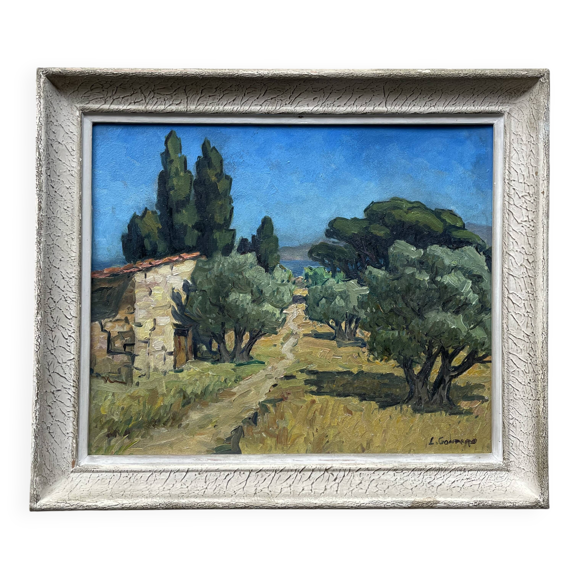Mediterranean landscape painting signed L. Gontard