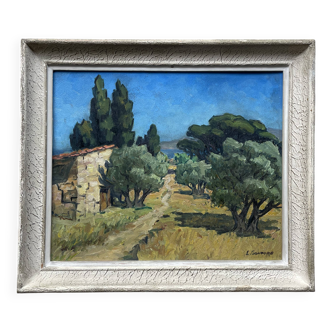 Mediterranean landscape painting signed L. Gontard