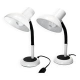 Pair of identical desk or bedside lamps 1970