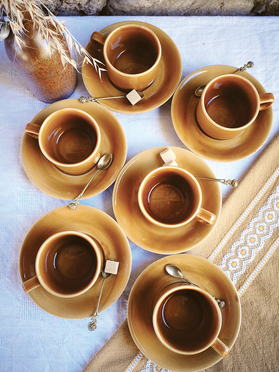 Set of 6 tea cups / glazed ceramic coffee