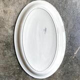 Sarreguemines oval dish in unbleached earthenware