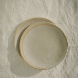 Assiette plate en grès - blanc