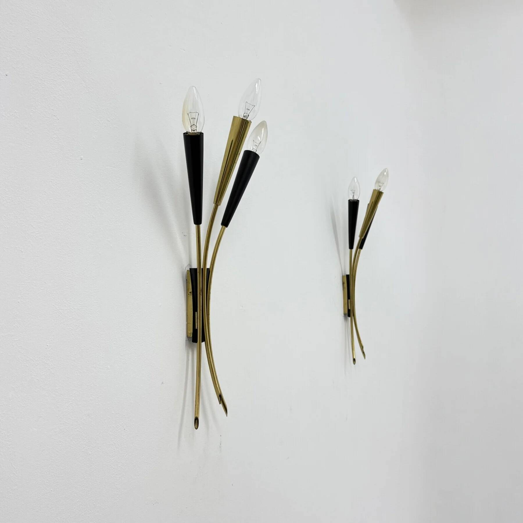 Mid-century Stillovo style brass wall light, 1950s