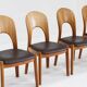 Vintage Danish teak dining chairs by Niels Koefoed set of 6