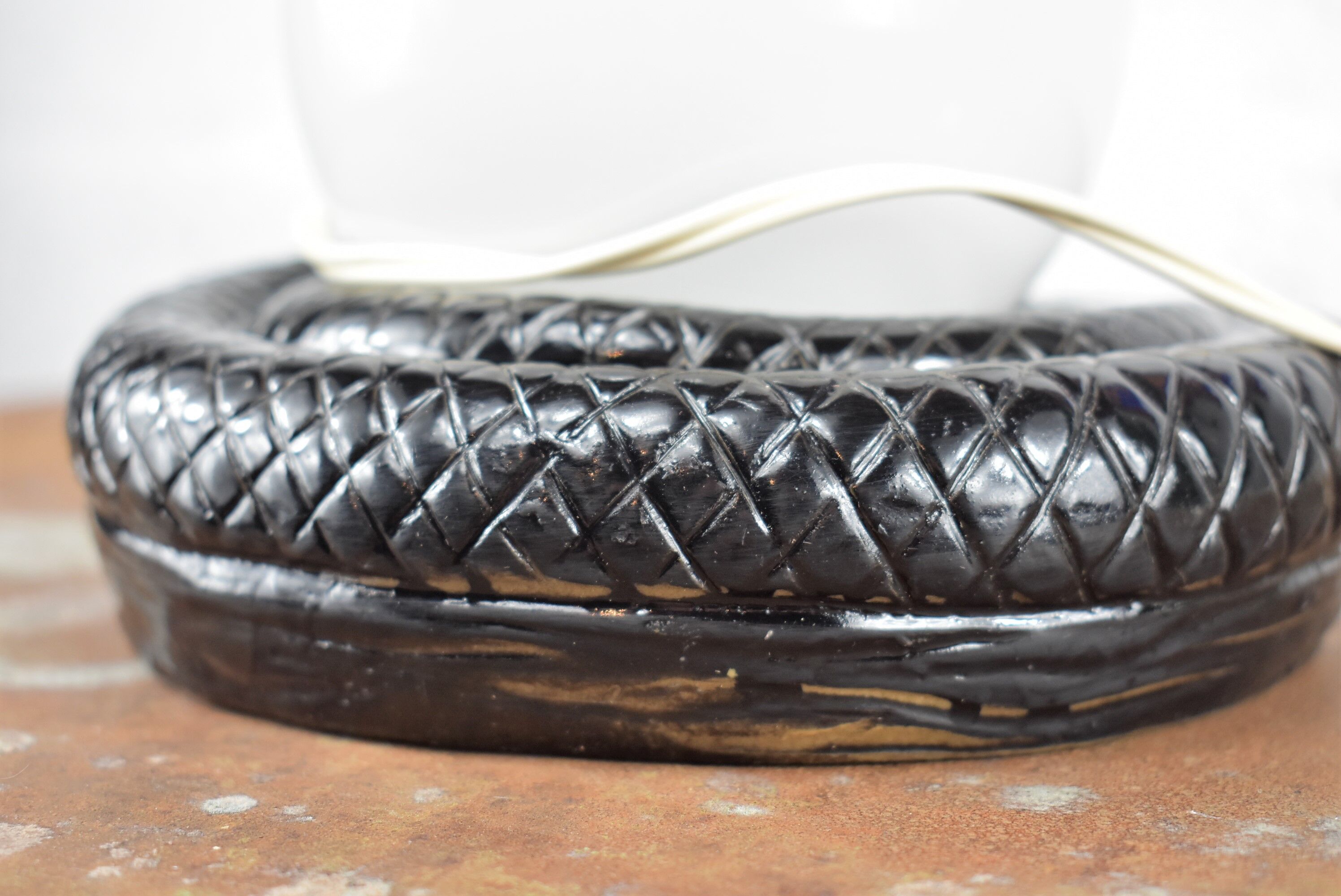 Vintage cobra lamp in black resin