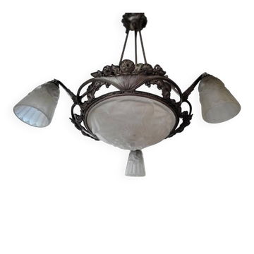 Art Deco Degué Chandelier