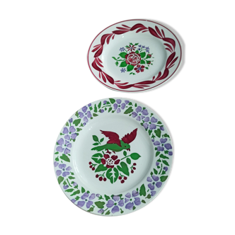 Lot de 2 assiettes décoratives