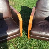 Pair of Art Deco club armchairs