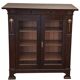 Antique low display cabinet with two glass doors,