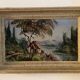Tableau paysage de montagne signé .
