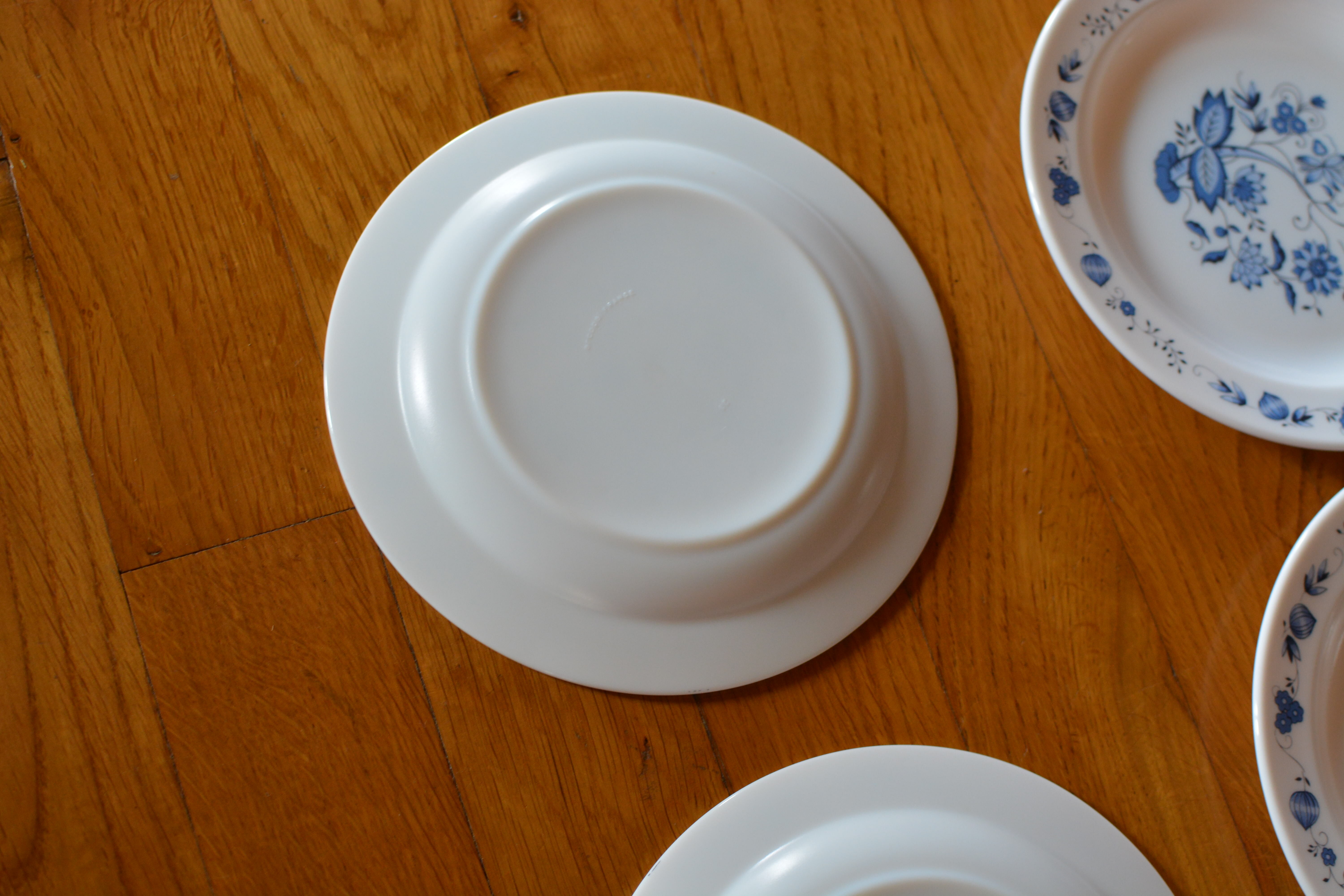 Lot of 6 plates dessert opaline vintage