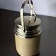 Regency leather ice bucket with tongs, Italy, 1970s