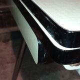 Table formica vert d'eau à rallonges