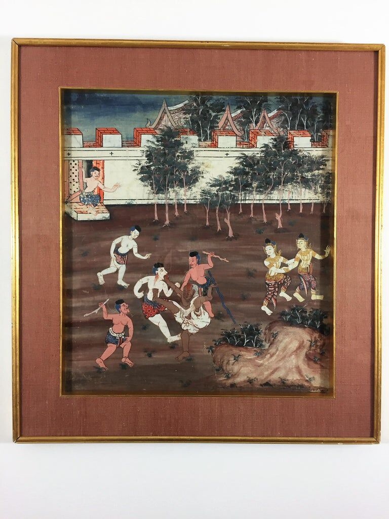 Set of 3 Thai paintings, Rattanakosin, nineteenth century