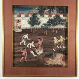Ensemble de 3 peintures thaïlandaises, Rattanakosin, XIXème siècle