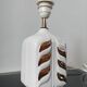 Vintage lamp base, white and gold ceramic, 70s.