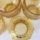 8 old amber-cut glass glasses
