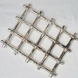 Dessous de plat en argent façon bambou