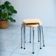 Vintage stool made of solid pine