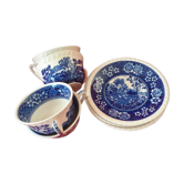 Lot de 4 tasses bleues avec soucoupes
