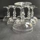 6 champagne glasses in light blown, cut and guilloché crystal