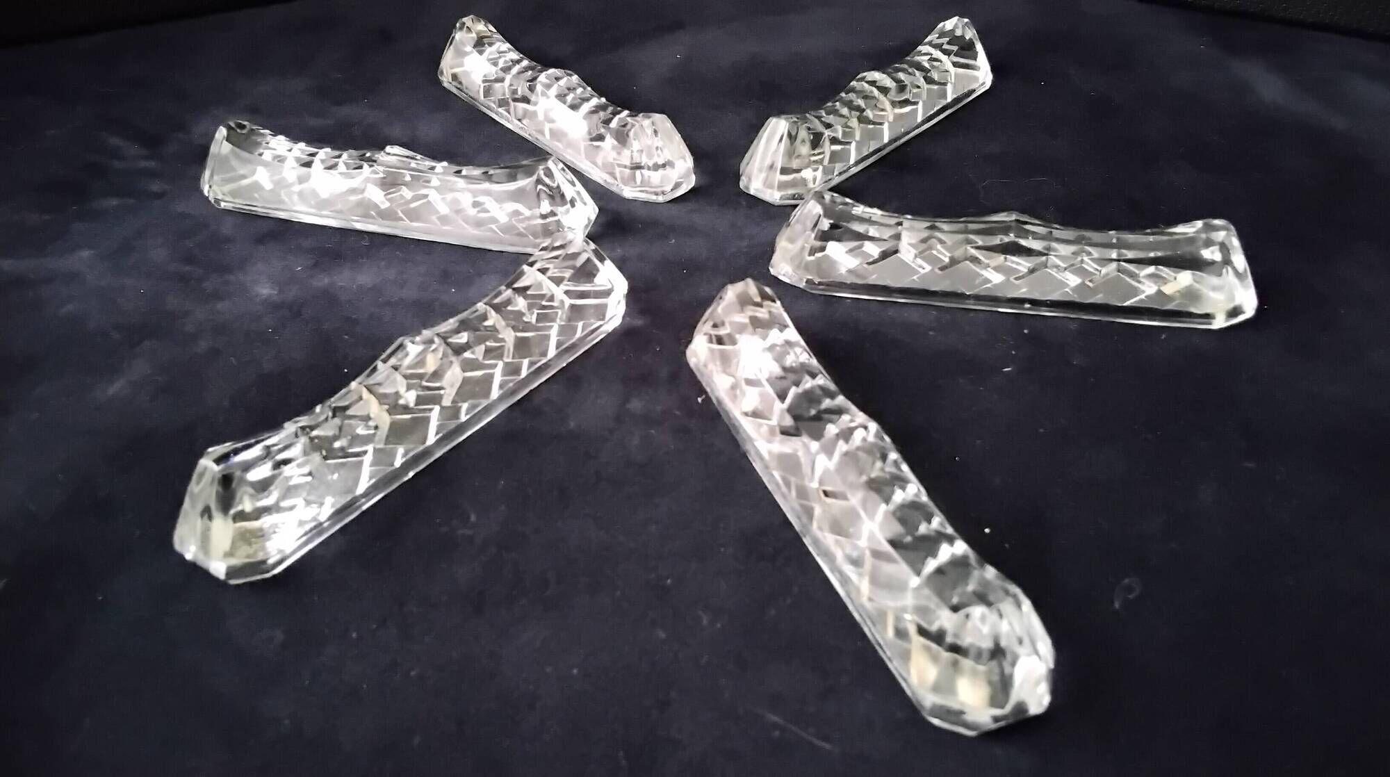 Box of 6 lead crystal knife rests
