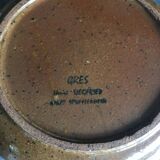 Set of 2 plates in pyrite stoneware with floral decoration h. siegfried, souffle