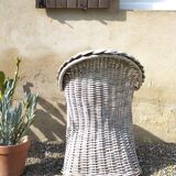 White rattan armchair