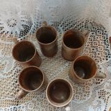 6 stoneware mugs / cups / tankards