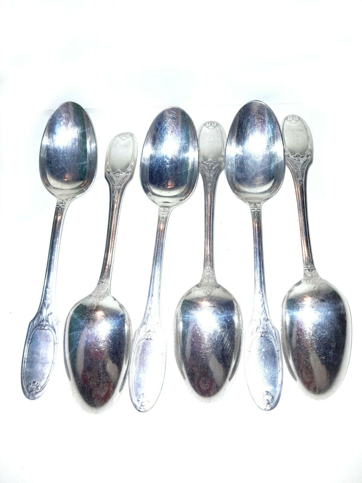 Set of 6 tablespoons in silver metal laurel Louis XVI by Christofle