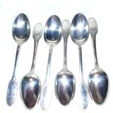 Set of 6 tablespoons in silver metal laurel Louis XVI by Christofle