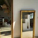 Golden rectangular mirror 150x31cm