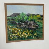 Swedish oil on canvas – “flowers” by lars "bjönni" andersson