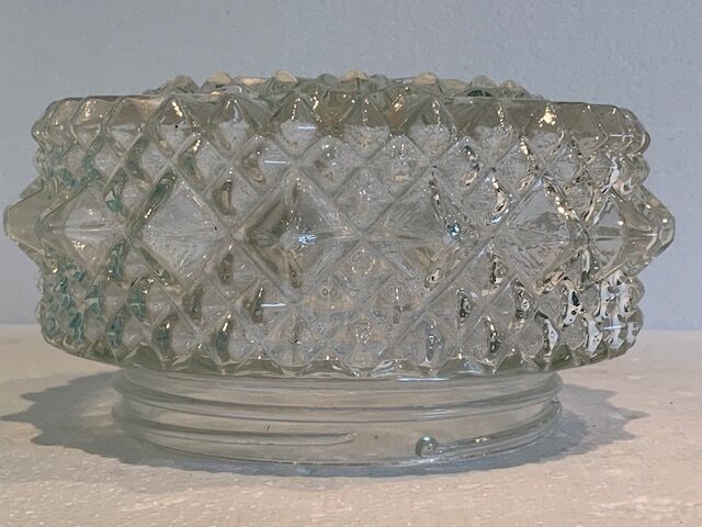 Ceiling lamp window in chiseled glass diamond tip of the 60s-70s