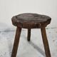 Paire de tabourets brutalistes modernistes en bois massif – Sculptures