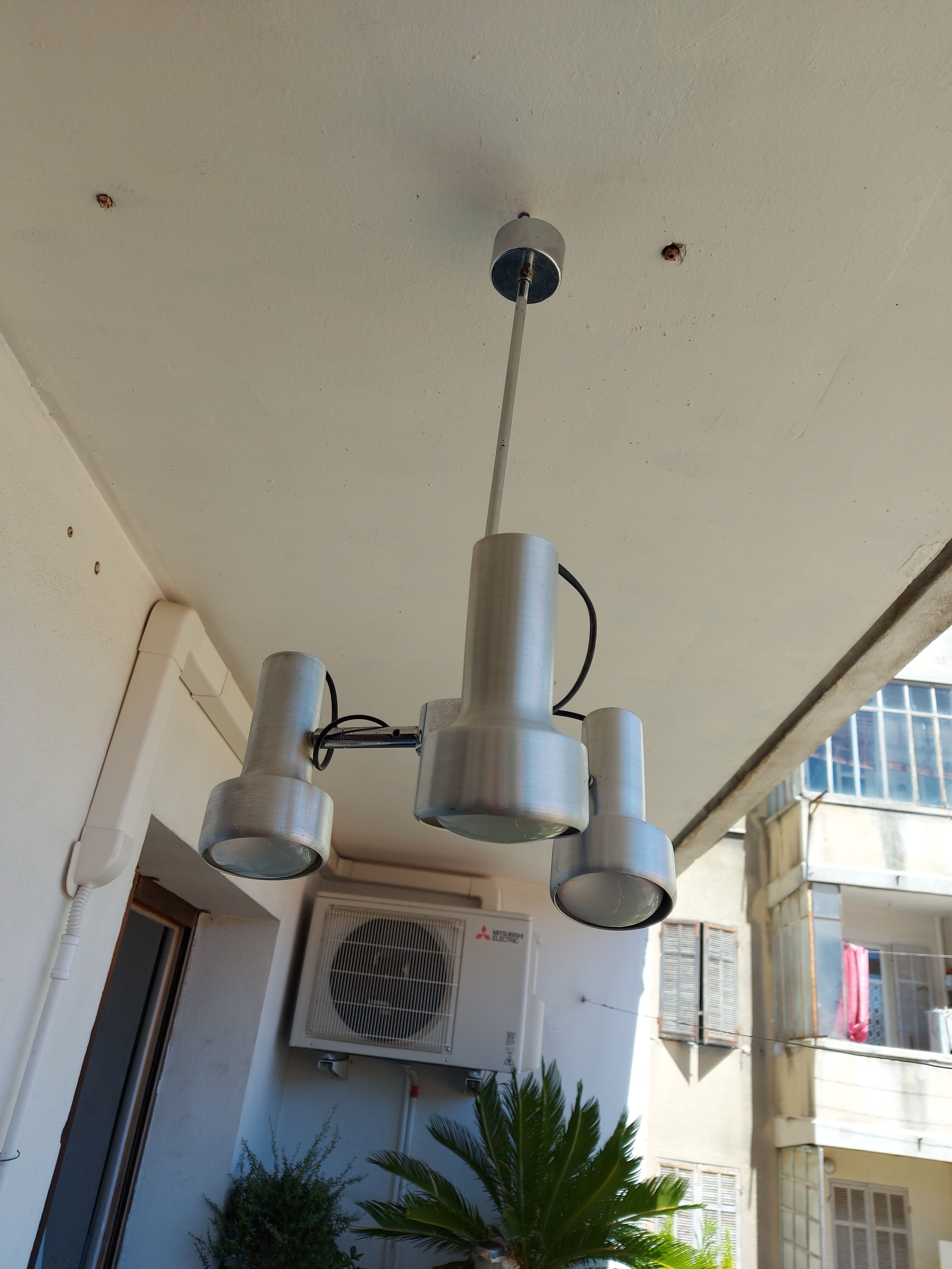 Suspension vintage 70's 3 spots orientable