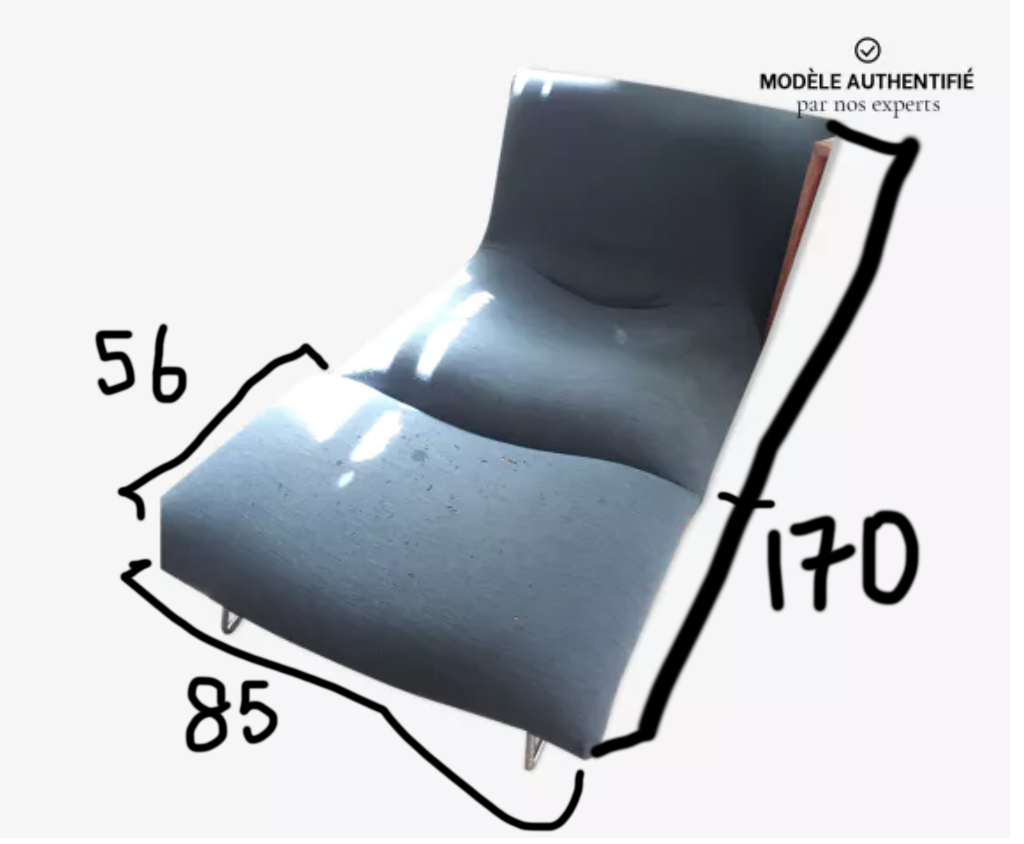 Fauteuil lounge et ottoman design Pascal Mourgue modèle Câlin pour Cinna