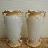 Paire vases anciens déco shabby chic