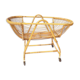 Vintage rattan cradle