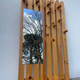 Pine mirror coat rack 1980