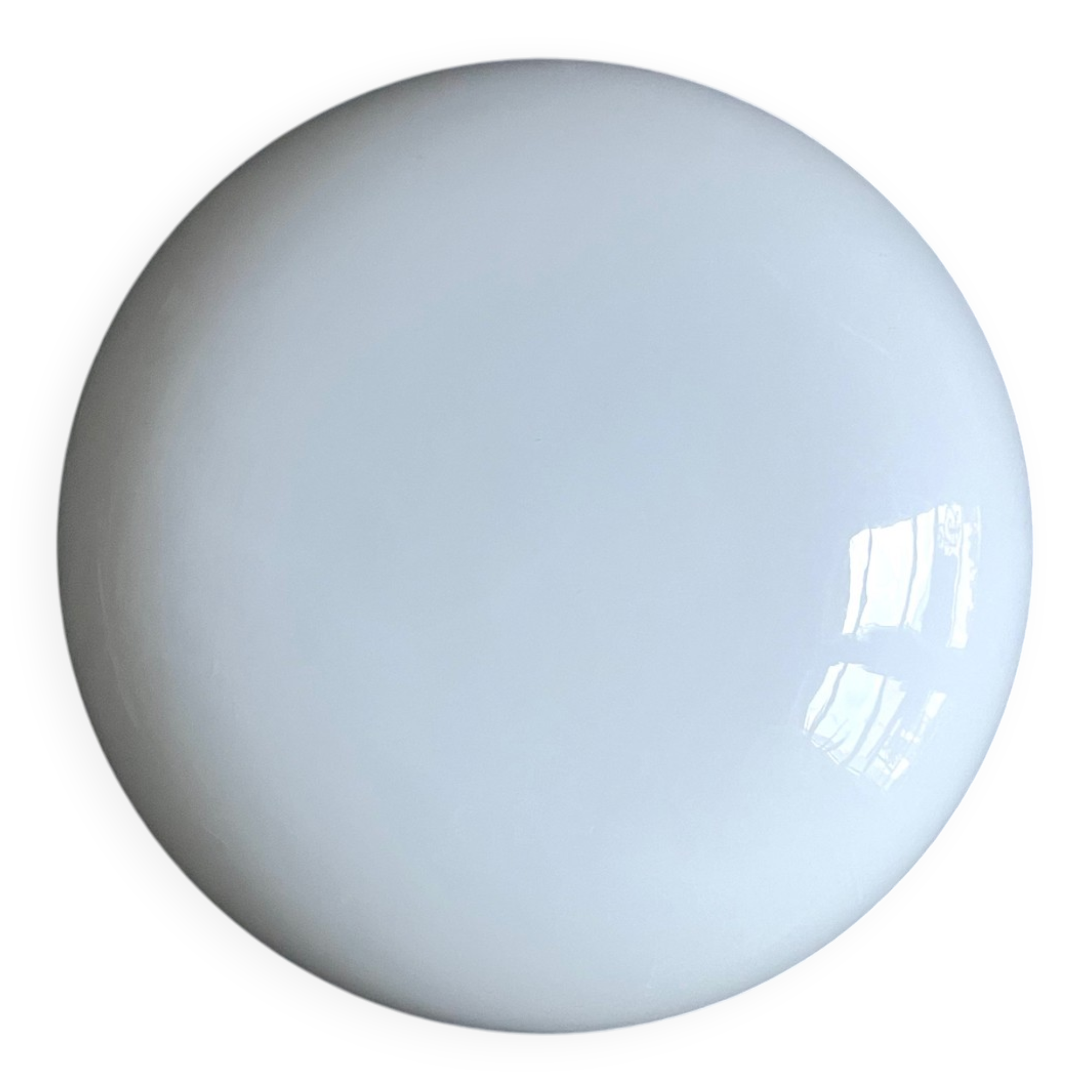 Round minimalist opaline ceiling light fixture