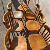 Set of 7 bistro chairs with curved backs